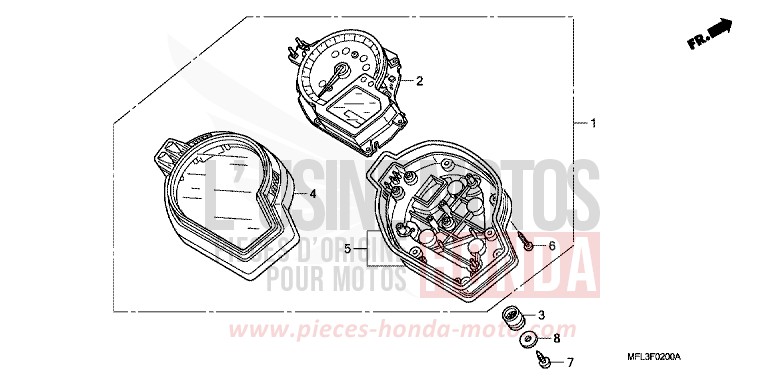 COMPTEUR von CBR1000RR "Fireblade" WINNING RED (R258) von 2008